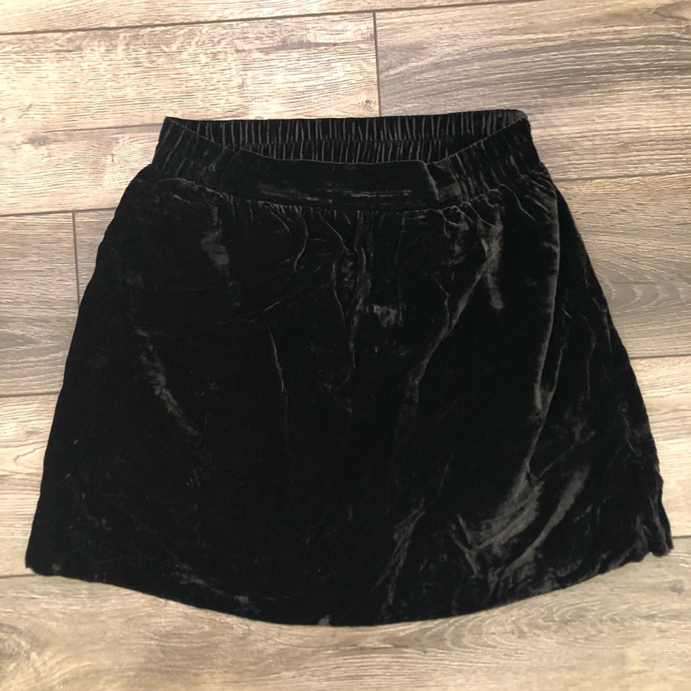 Black Velvet Mini Skirt